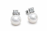 Ohrringe Idee Preziose dal 1987 Dame in Weißgold Perla IP.OK18B/20P